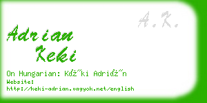 adrian keki business card